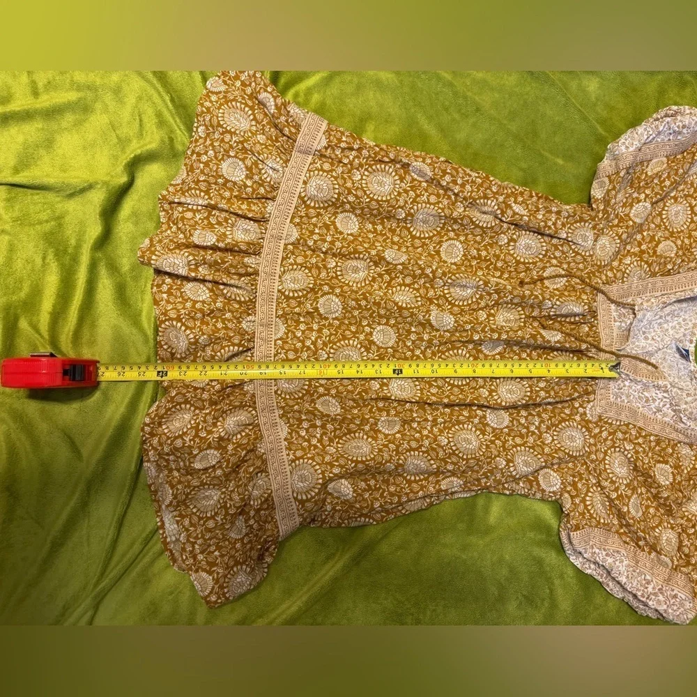 Old Navy Yellow Flower Flutter Sleeve Mini Swing Dress Sz XS